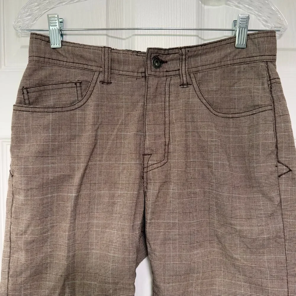 Prana Breathe Men's Brown Glen Check Shorts Size 30